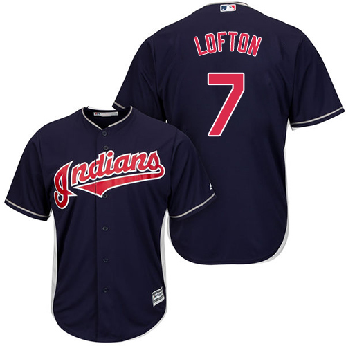 Indians #7 Kenny Lofton Navy Blue Alternate Stitched Youth MLB Jersey